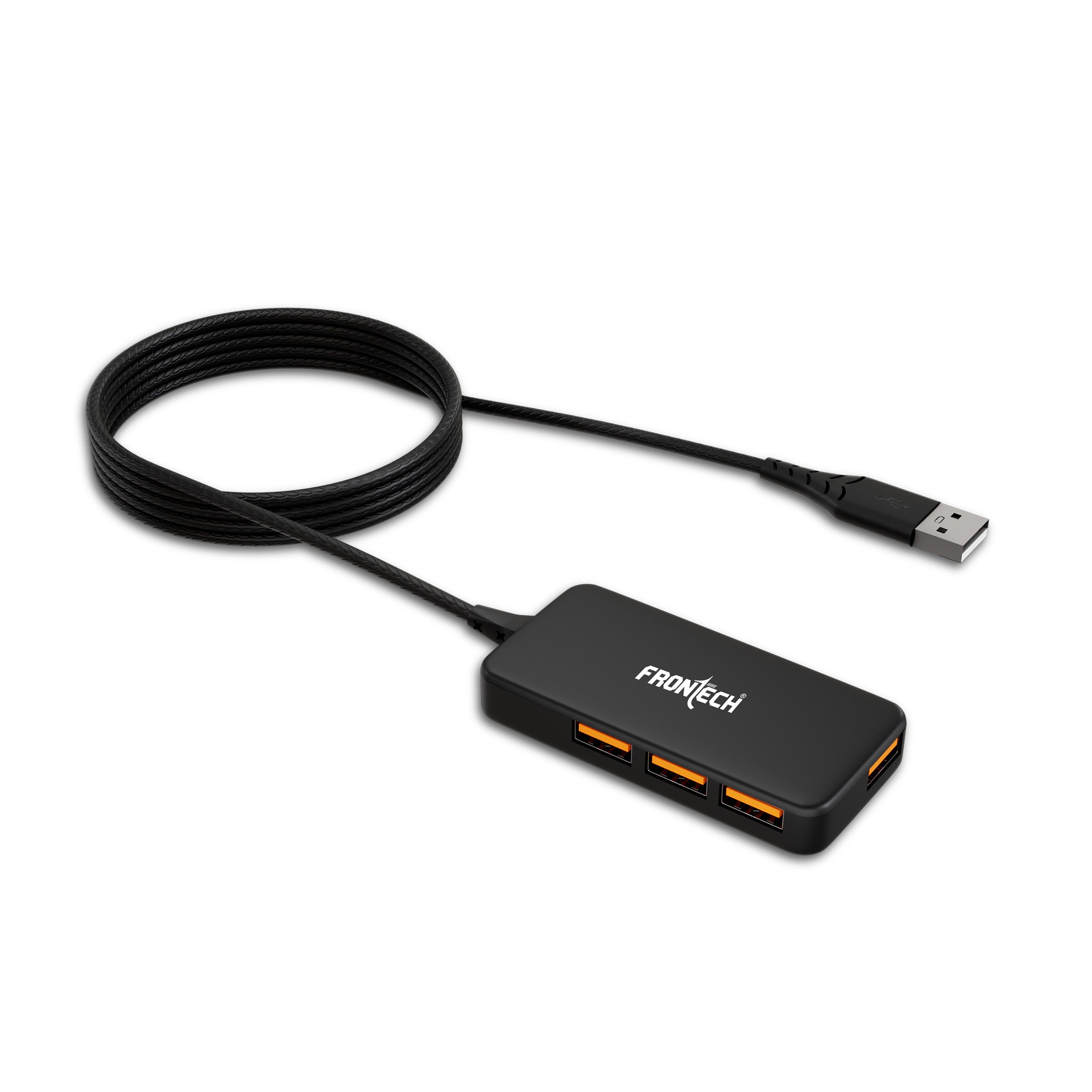 Frontech 4-in-1 USB 2.0 Hub - 4 Port, 480Mbps Super Fast Transmission, 1.5m Cable (NC-0062)
