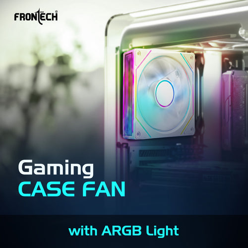 Frontech 120mm ARGB Gaming Case Fan | Infinity Mirror | 1600 RPM High Airflow | 3+4 PIN Connector | Noiseless Operation | Hydraulic Bearing | PWM Control | 1 Year Warranty (CPF-0011WHT)