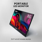 Frontech 15.6 inch Portable LED Monitor |60Hz| 1920x1080|10000mAh Rechargeable Battery| Mini HDMI| Built-in Speaker |IPS Panel | 1 Year Warranty