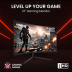 FRONTECH 27 Inch Curved Gaming Monitor, Full HD 1080p, 180Hz Refresh Rate, 1ms Response Time, 99% sRGB, RGB Lighting, Built-in Speakers, HDMI & DisplayPort, FreeSync, 3 Years Warranty (MON-0053G)