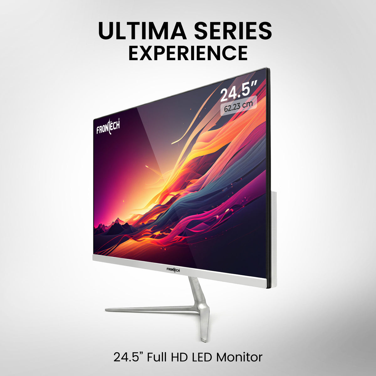 FRONTECH Ultima Series 24.5 Inch Full HD LED Monitor, 1920x1080, 100Hz, 5ms, VA Panel, HDMI + VGA, Flicker-Free, Low Blue Light, FreeSync, 3 Year Limited Warranty (MON-0087V)