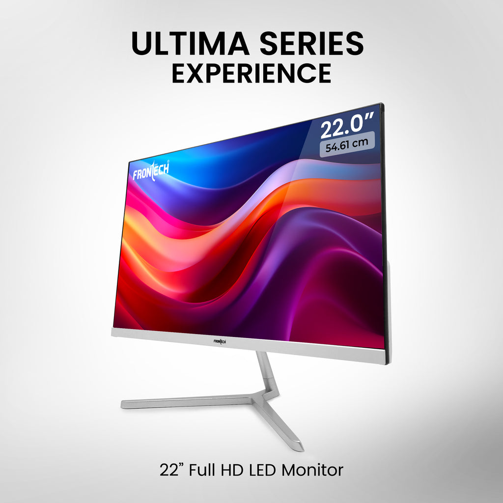 Frontech 22 inch LED Monitor | 100Hz | 1920x1080 | Wall Mountable | HDMI & VGA | 5ms Response Time |Ultima Series | 3 Years Warranty