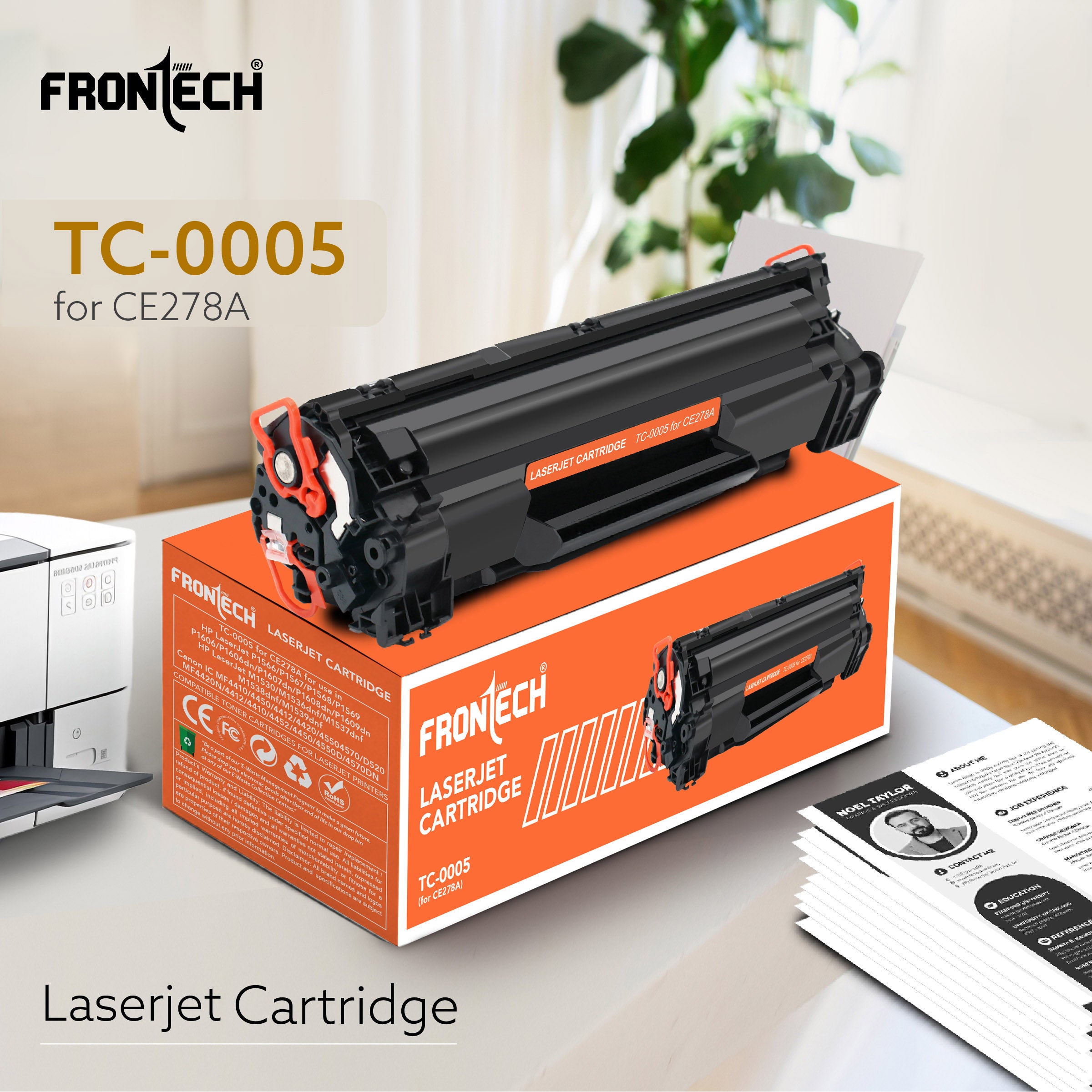 Frontech CE278A Toner Cartridge | Compatible with HP LaserJet P1560-MF4752 Series (TC-0005)