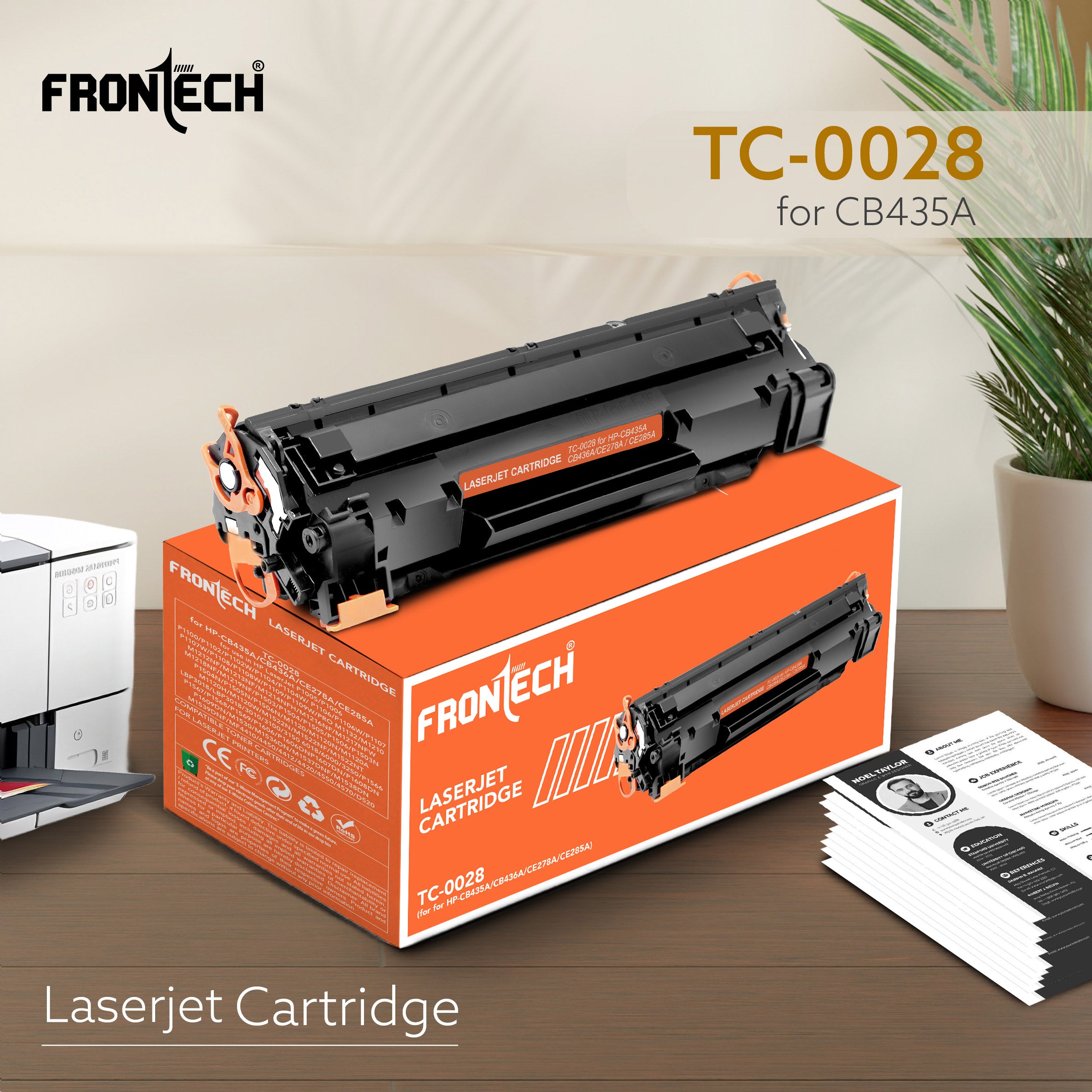 Frontech CB435A/CB436A/CE278A/CE285A Toner Cartridge | Compatible with HP P1106-P1606 Series (TC-0028)