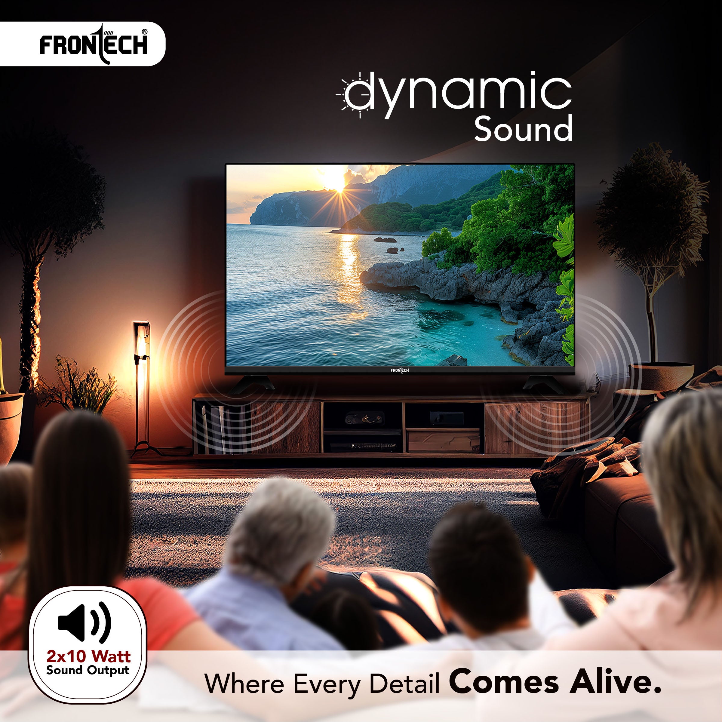 Frontech 43-inch Smart TV: Full HD, Dynamic Sound, Cloud OS, and OTT Apps – (No Installation)