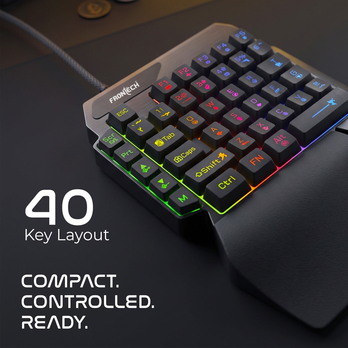 Compact 40-key RGB gaming keyboard