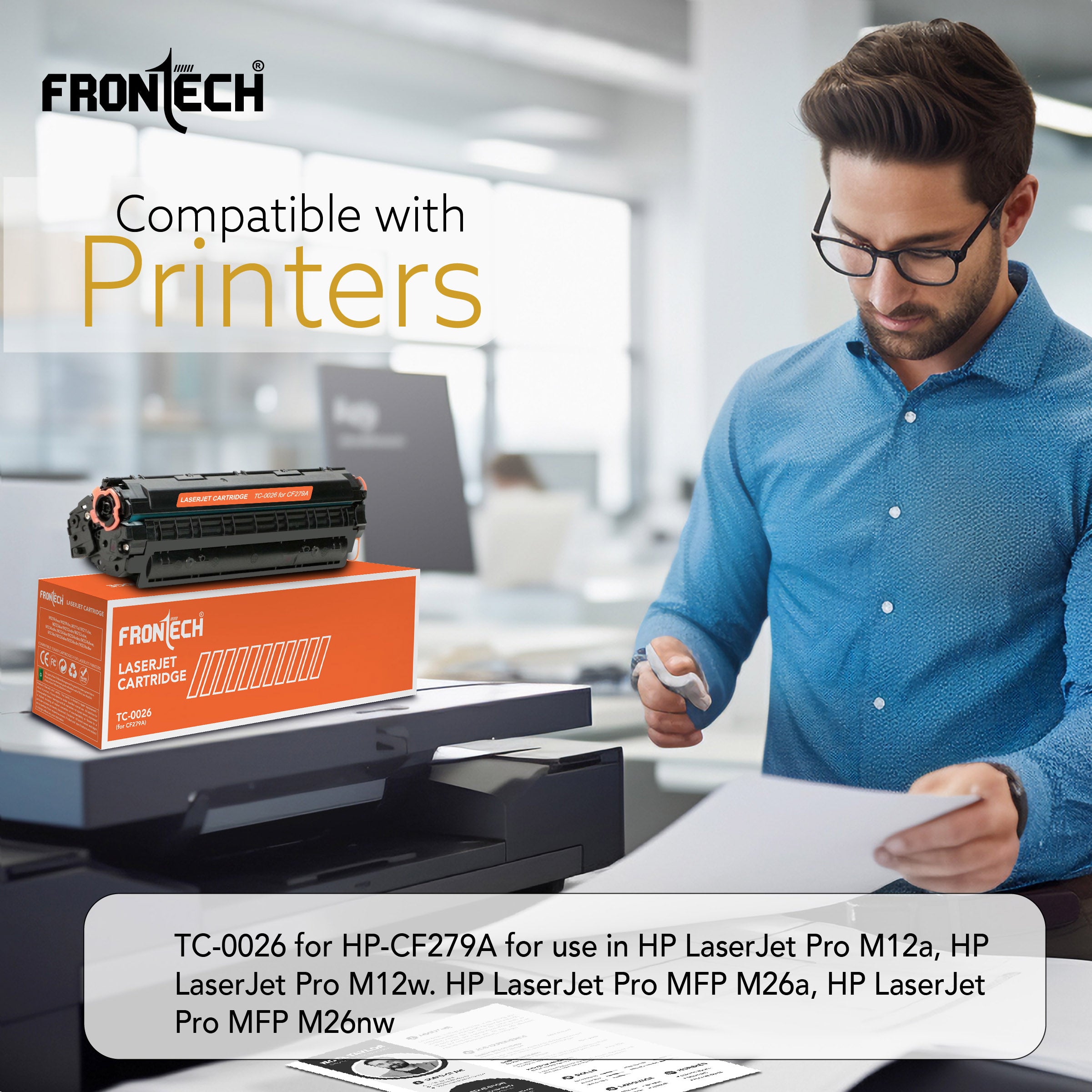 Frontech CF279A Toner Cartridge | Compatible with HP LaserJet Pro M12 & MFP M26 Series (TC-0026)