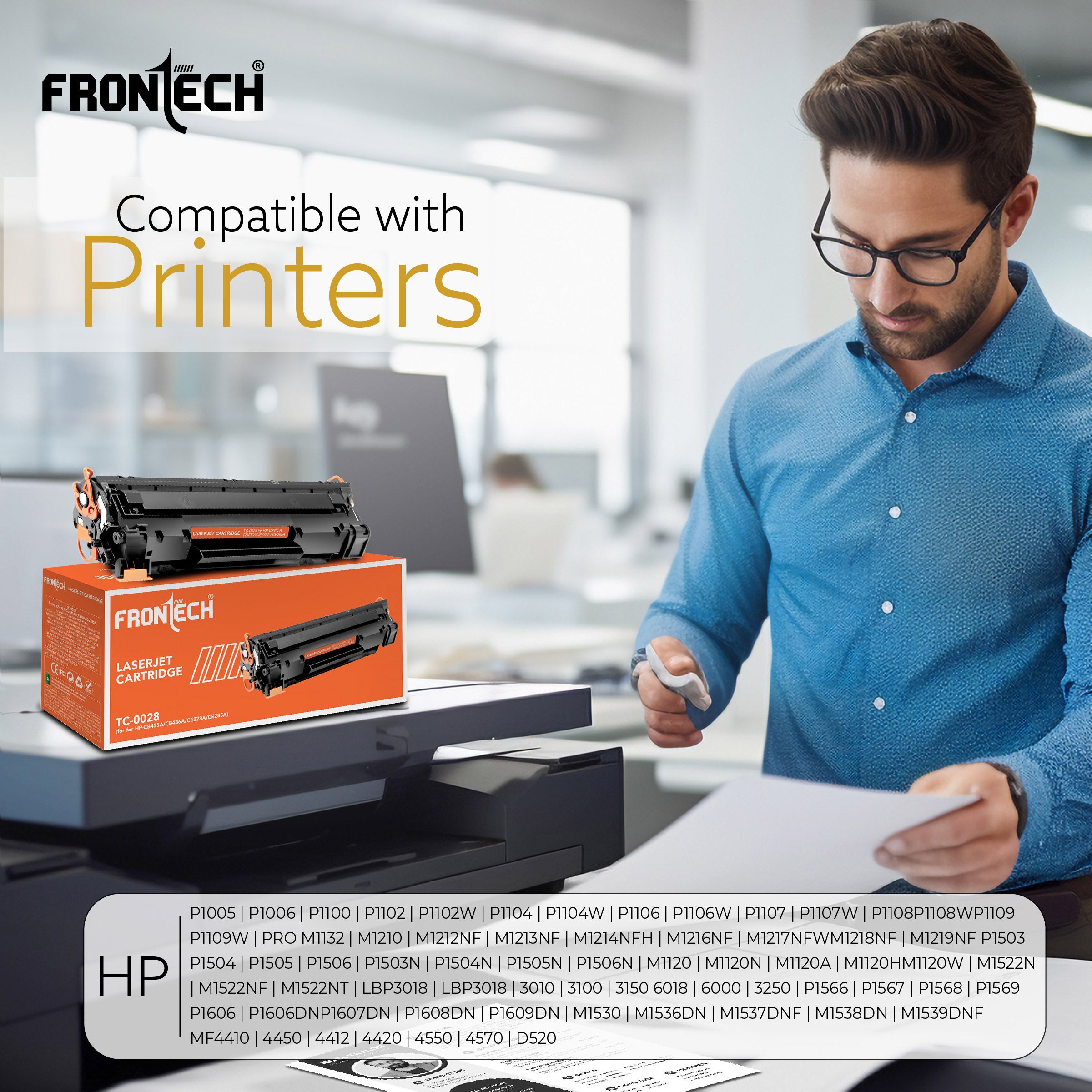 Frontech CB435A/CB436A/CE278A/CE285A Toner Cartridge | Compatible with HP P1106-P1606 Series (TC-0028)