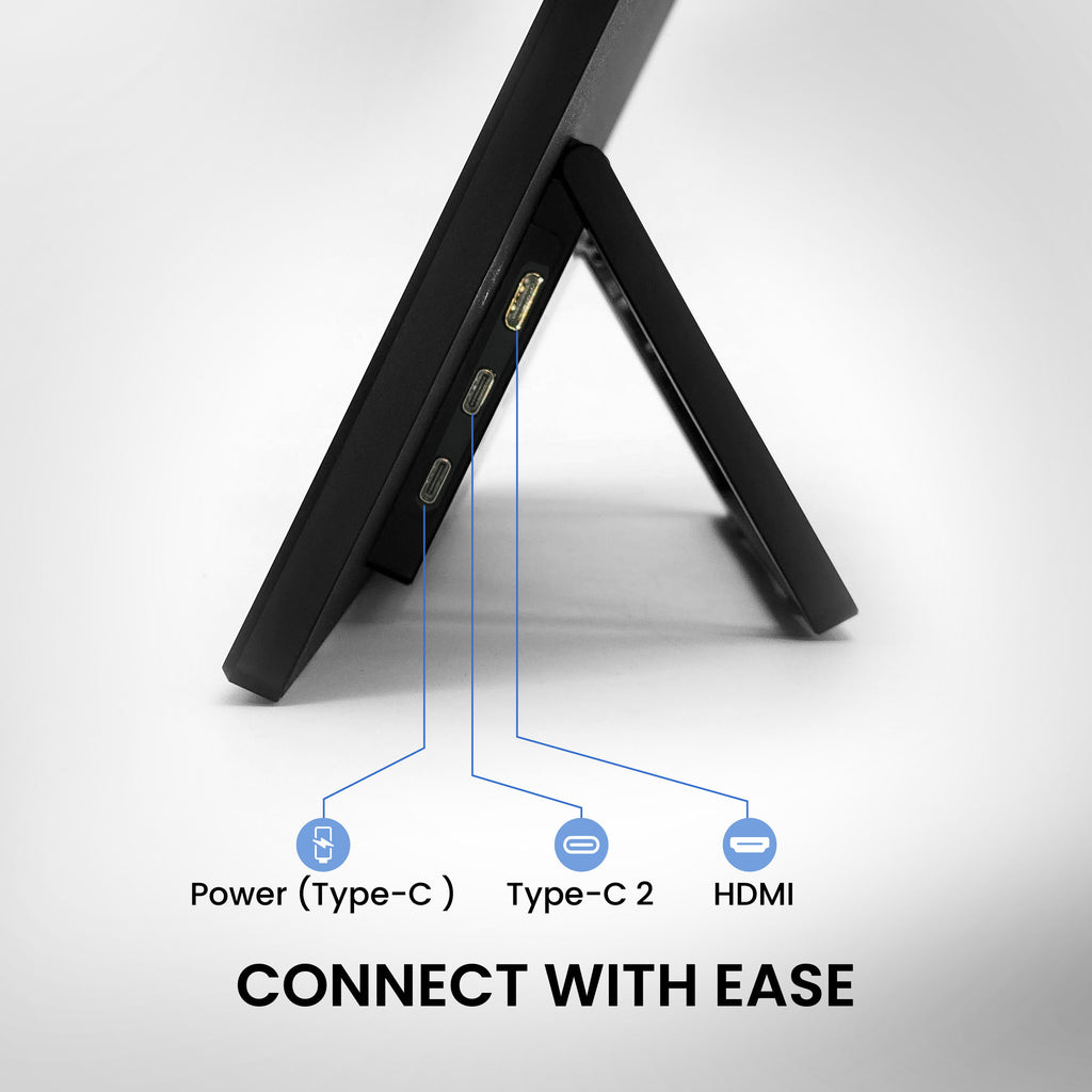 Frontech 15.6 inch Portable LED Monitor |60Hz| 1920x1080|10000mAh Rechargeable Battery| Mini HDMI| Built-in Speaker |IPS Panel | 1 Year Warranty
