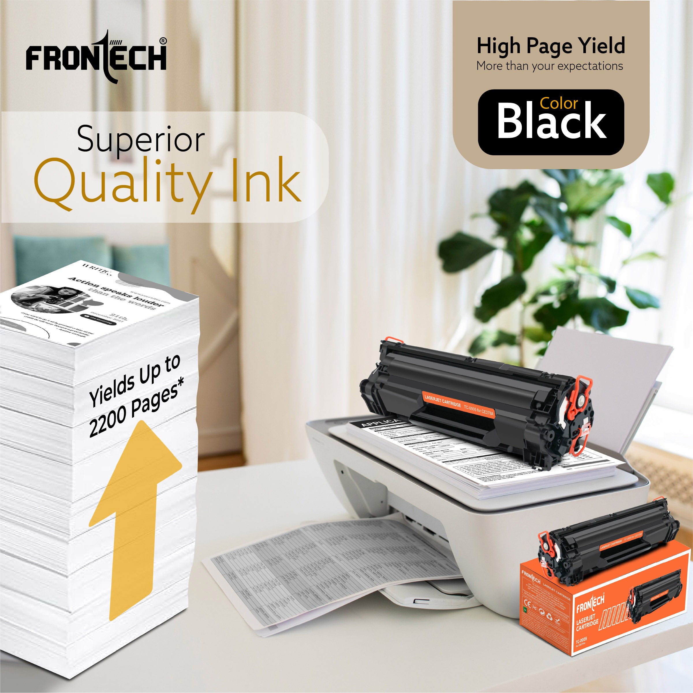 Frontech CE278A Toner Cartridge | Compatible with HP LaserJet P1560-MF4752 Series (TC-0005)