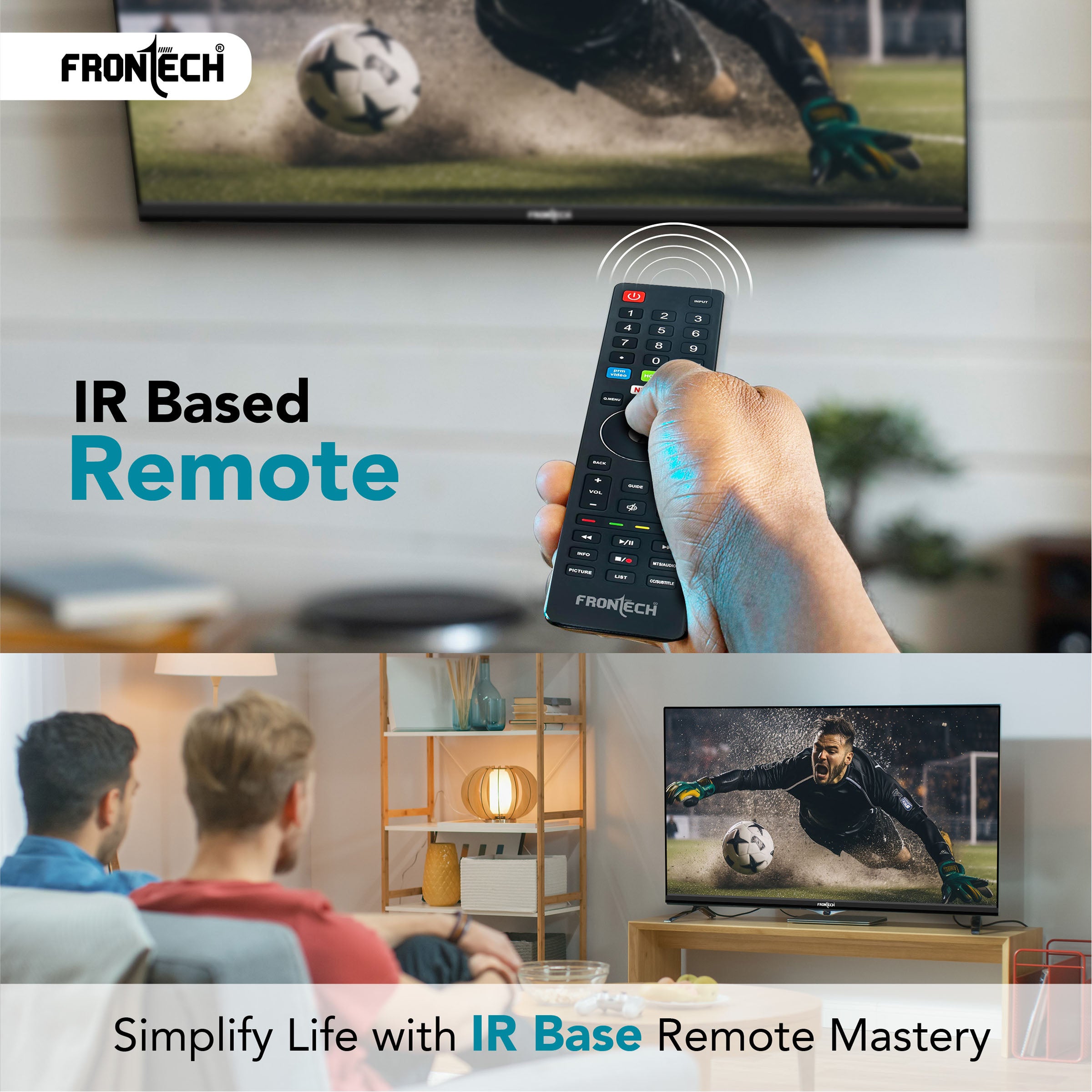 Frontech 32-inch Smart TV: HD, Dynamic Sound, WiFi, Ultra Slim, 512GB/4GB Memory, IR Remote, and Major OTT Access. (No Installation)