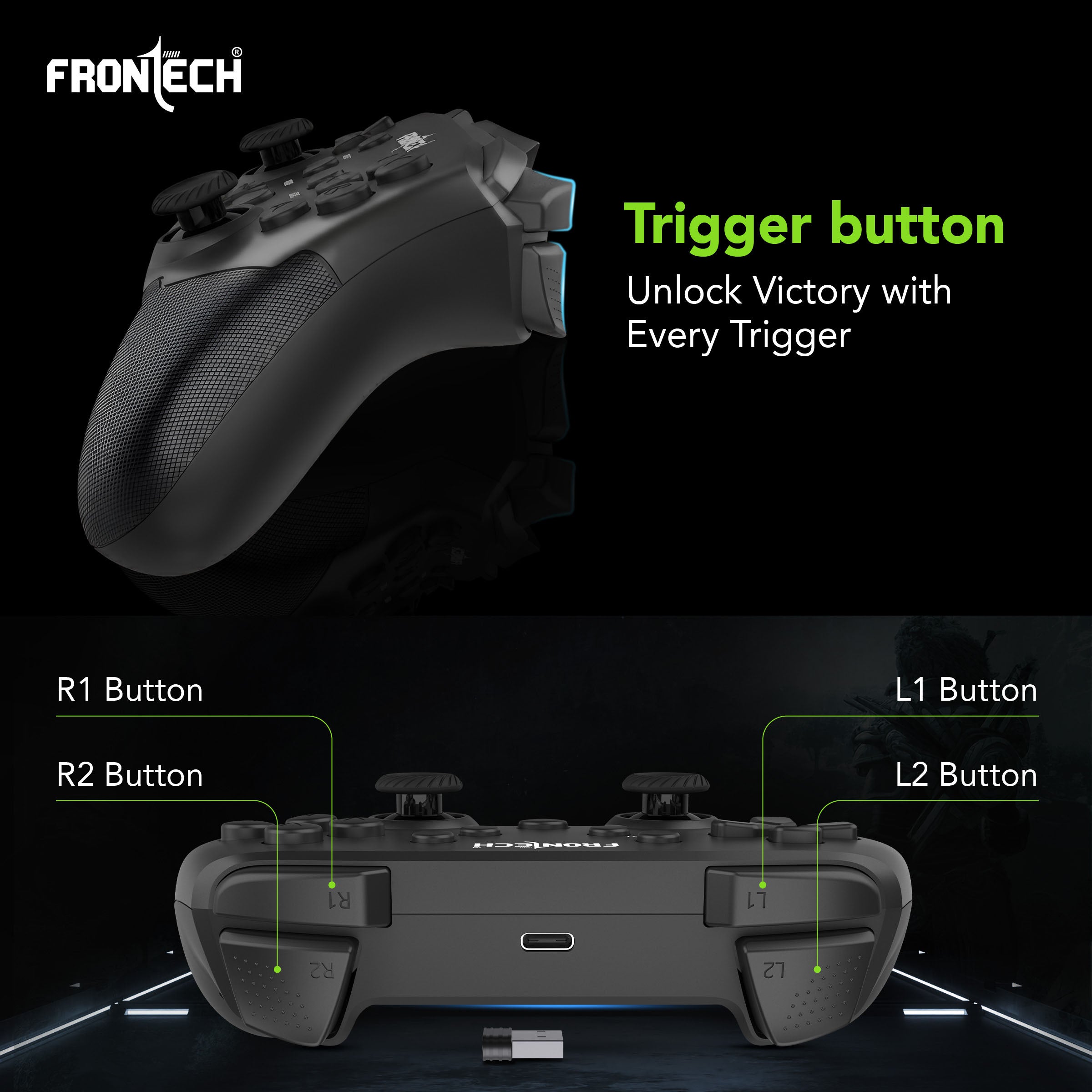 Buy Wireless Gaming Pad with Dual Vibration for PC PS3 Android TV