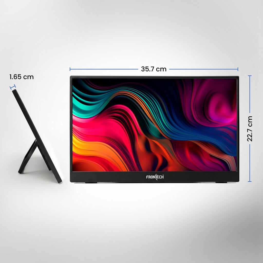 Frontech 15.6 inch Portable LED Monitor |60Hz| 1920x1080|10000mAh Rechargeable Battery| Mini HDMI| Built-in Speaker |IPS Panel | 1 Year Warranty