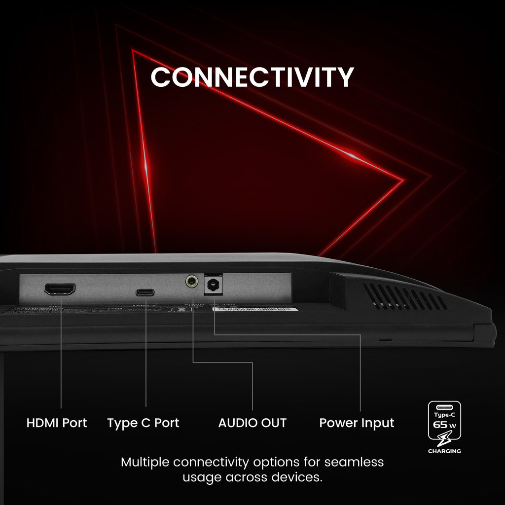 FRONTECH 27 Inch FHD Gaming Monitor, 1920 x 1080 IPS Panel, 120Hz Refresh Rate, 1ms Response Time, 99% sRGB, HDMI, USB Type-C 65W Charging, Built-in Speakers, FreeSync, 3 Years Warranty (MON-0052PD)