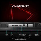 Frontech 27-inch gaming monitor featuring multiple connectivity ports