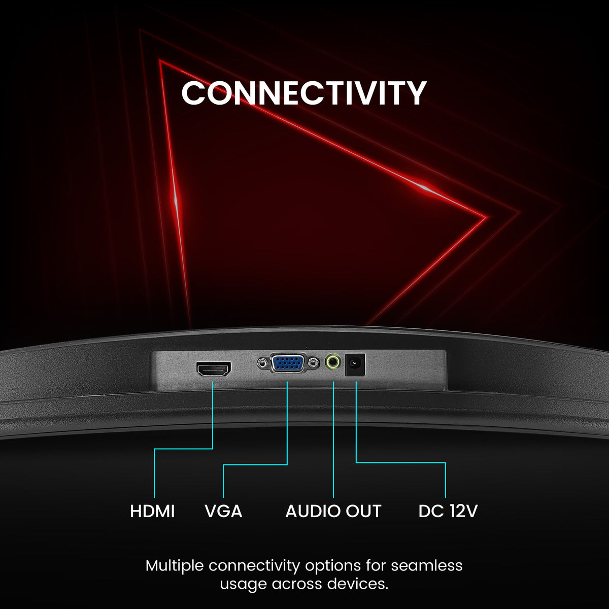 Frontech 27 inch Curved Gaming Monitor | 120Hz | 1920x1080 | RGB | Wall Mountable | HDMI & VGA | 1ms Response Time | Built-in Speakers | 3 Years Warranty