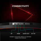 Frontech 32 inch Curved Gaming Monitor | 200Hz | 1920 x 1080 | Frameless | HDMI & DP | 1ms Response Time | Built-in Speakers | 3 Years Warranty