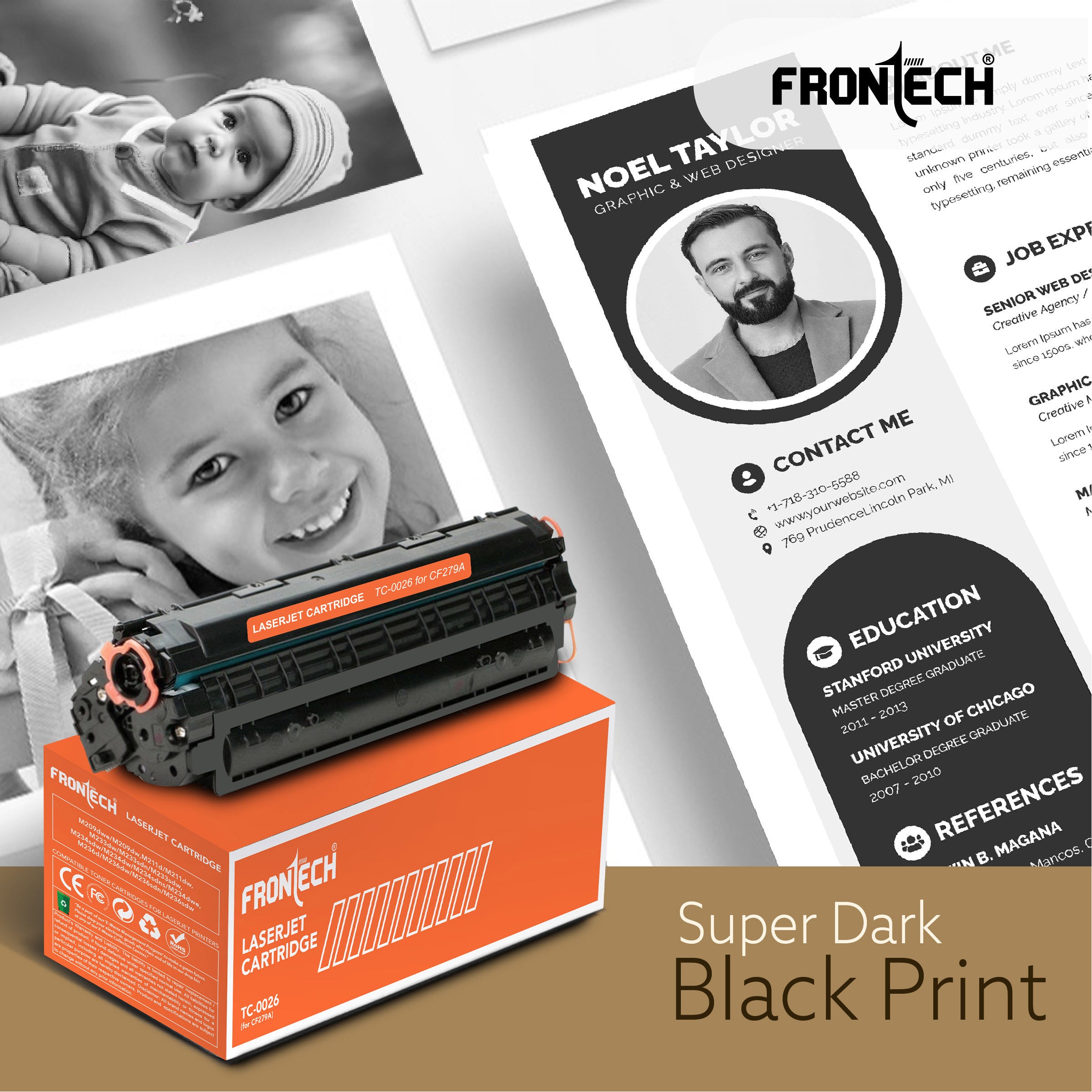 Frontech CF279A Toner Cartridge | Compatible with HP LaserJet Pro M12 & MFP M26 Series (TC-0026)