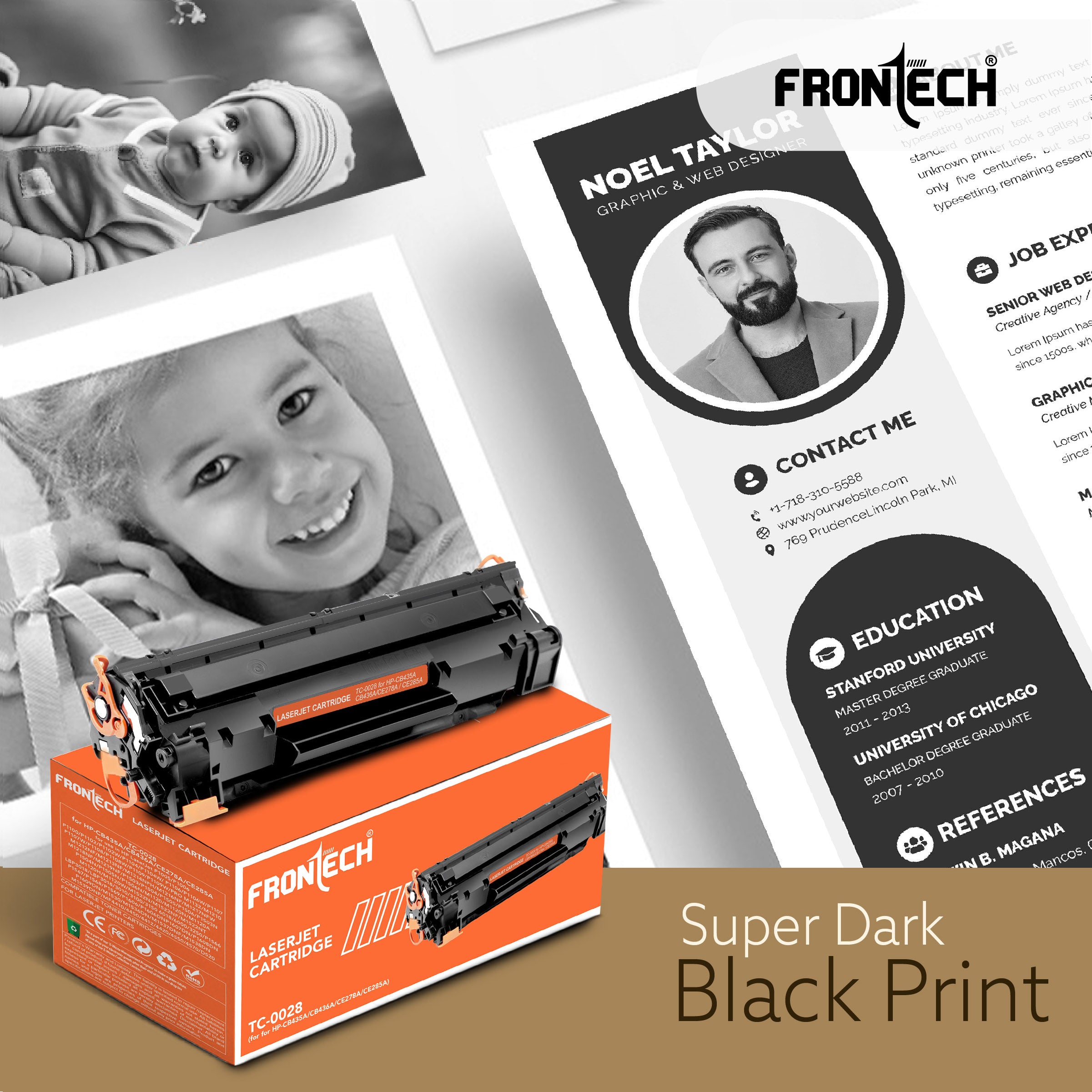 Frontech CB435A/CB436A/CE278A/CE285A Toner Cartridge | Compatible with HP P1106-P1606 Series (TC-0028)