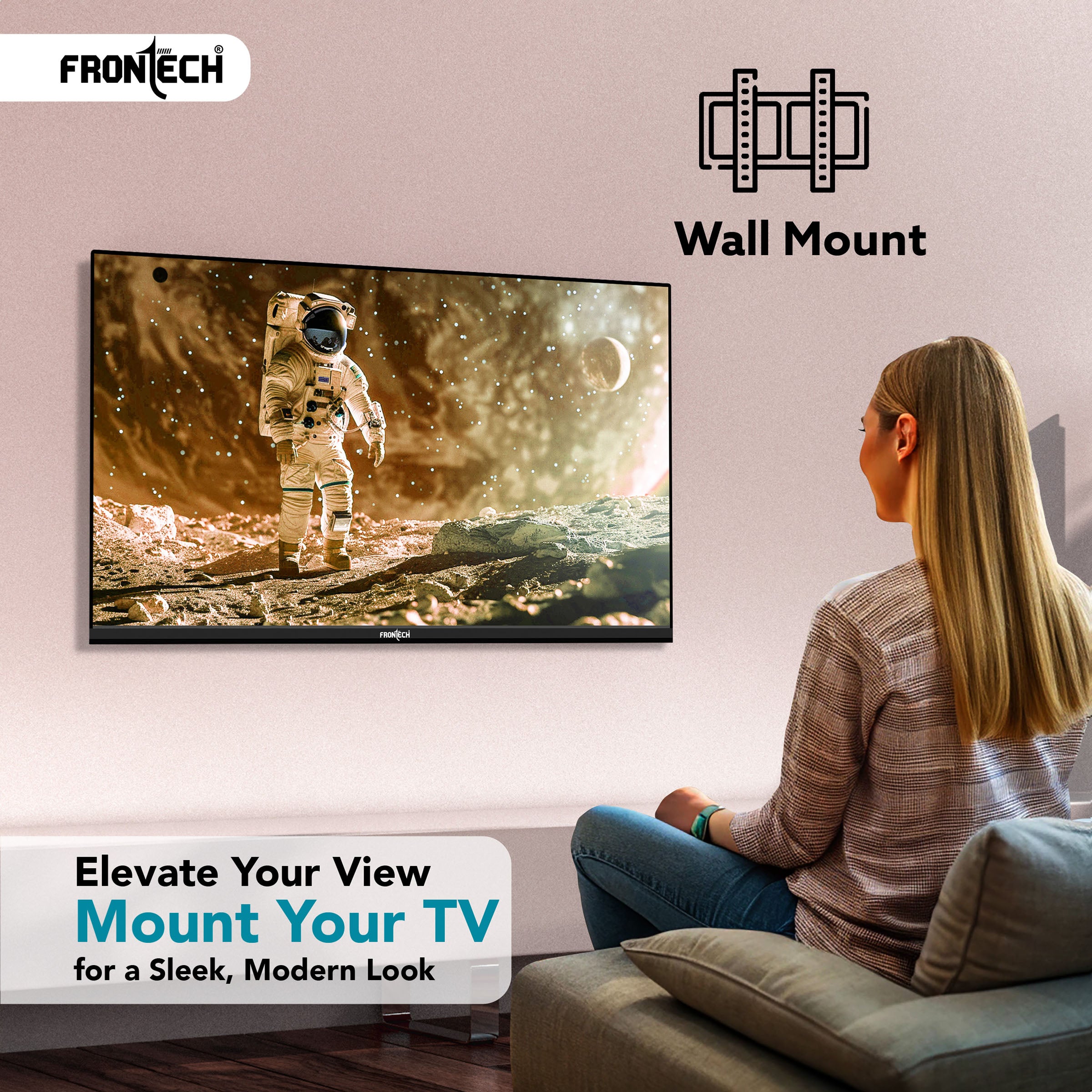 Frontech 32-inch Smart TV: HD, Dynamic Sound, WiFi, Ultra Slim, 512GB/4GB Memory, IR Remote, and Major OTT Access. (No Installation)
