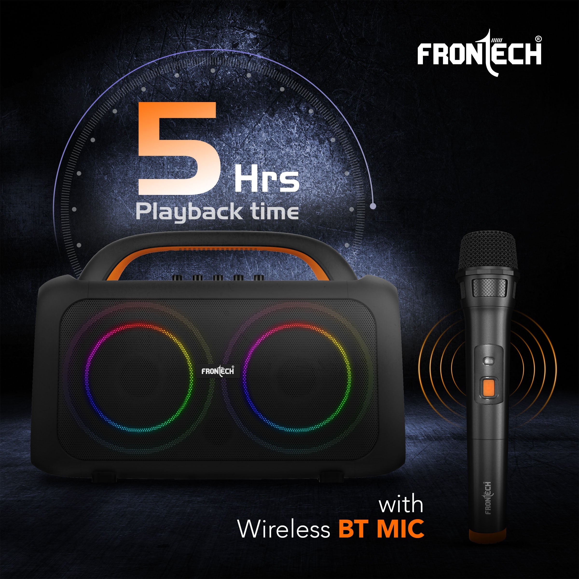 Frontech ECHO BOOM-242 Bluetooth Speaker | 70W | RGB Lighting | BT/FM/USB/TF/MIC | TWS | 1 Year Warranty (SW-0242)