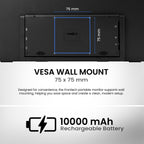 Frontech 15.6 inch Portable LED Monitor |60Hz| 1920x1080|10000mAh Rechargeable Battery| Mini HDMI| Built-in Speaker |IPS Panel | 1 Year Warranty