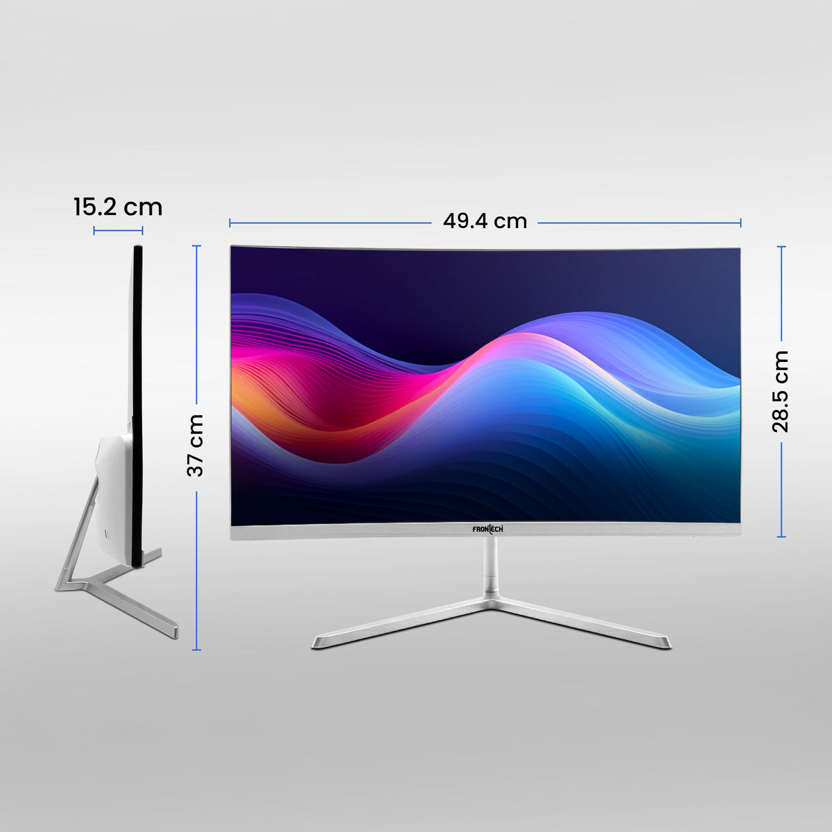 Frontech 22 inch Curved LED Monitor | 100Hz | 1920x1080 | Wall Mountable | Frameless | HDMI & VGA | 5ms Response Time | Ultima Series | 3 Years Warranty