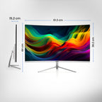 Frontech 27 inch Curved LED Monitor | 120Hz | 1920x1080 | Wall Mountable | Frameless | HDMI & VGA | 5ms Response Time | Built-in Speakers | Ultima Series | 3 Years Warranty