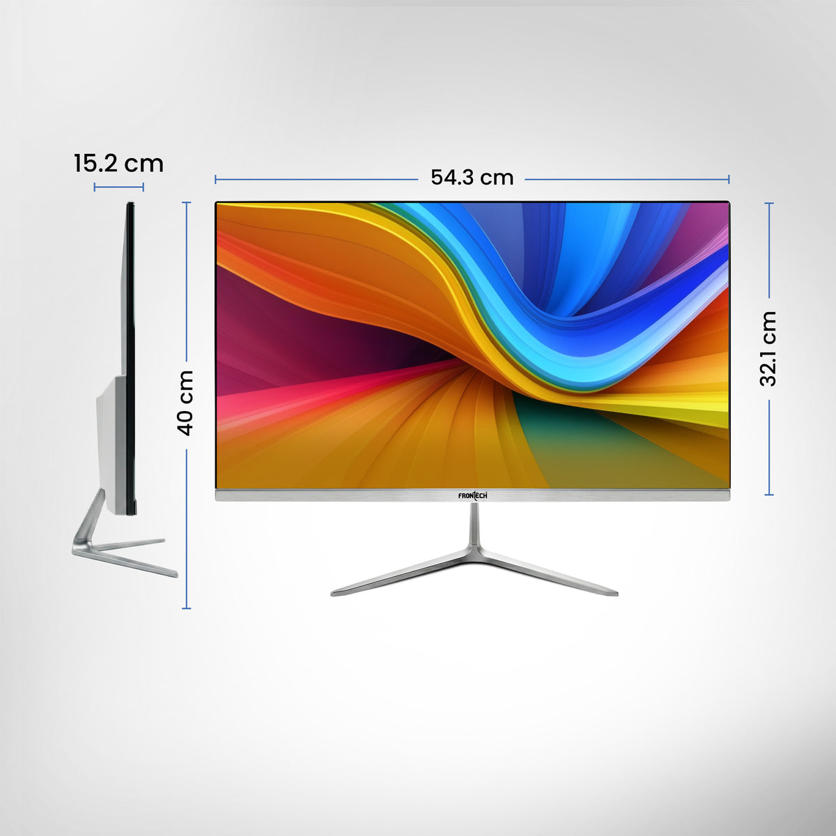 Frontech 24 inch LED Monitor | 100Hz | 1920x1080 | Wall Mountable | Frameless | HDMI & VGA | 12ms Response Time | Built-in Speakers | IPS Panel | Ultima Series | 3 Years Warranty