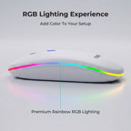 Rechargeable wireless mouse featuring rainbow RGB lighting