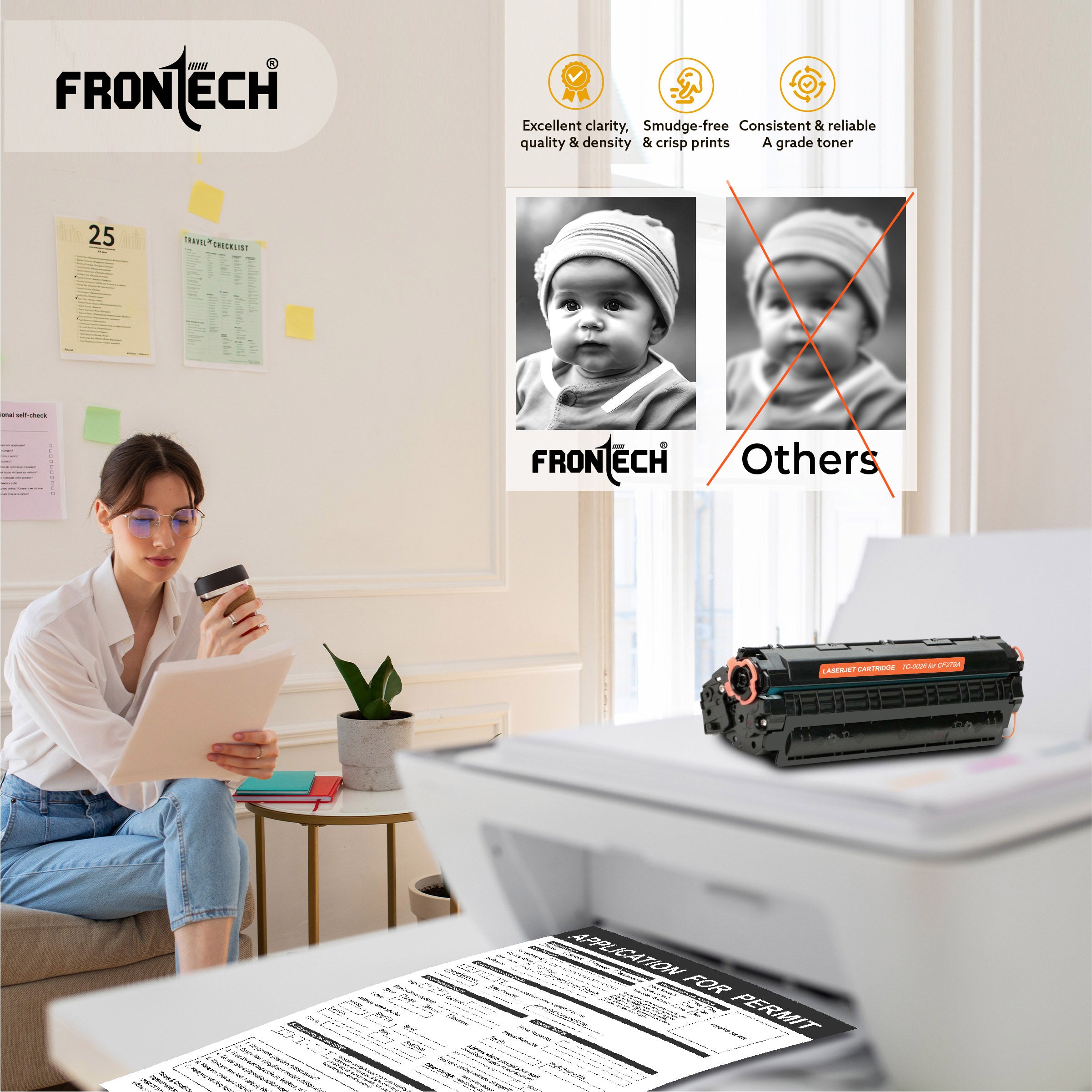 Frontech CF279A Toner Cartridge | Compatible with HP LaserJet Pro M12 & MFP M26 Series (TC-0026)