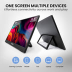 Frontech 15.6 inch Portable LED Monitor |60Hz| 1920x1080|10000mAh Rechargeable Battery| Mini HDMI| Built-in Speaker |IPS Panel | 1 Year Warranty