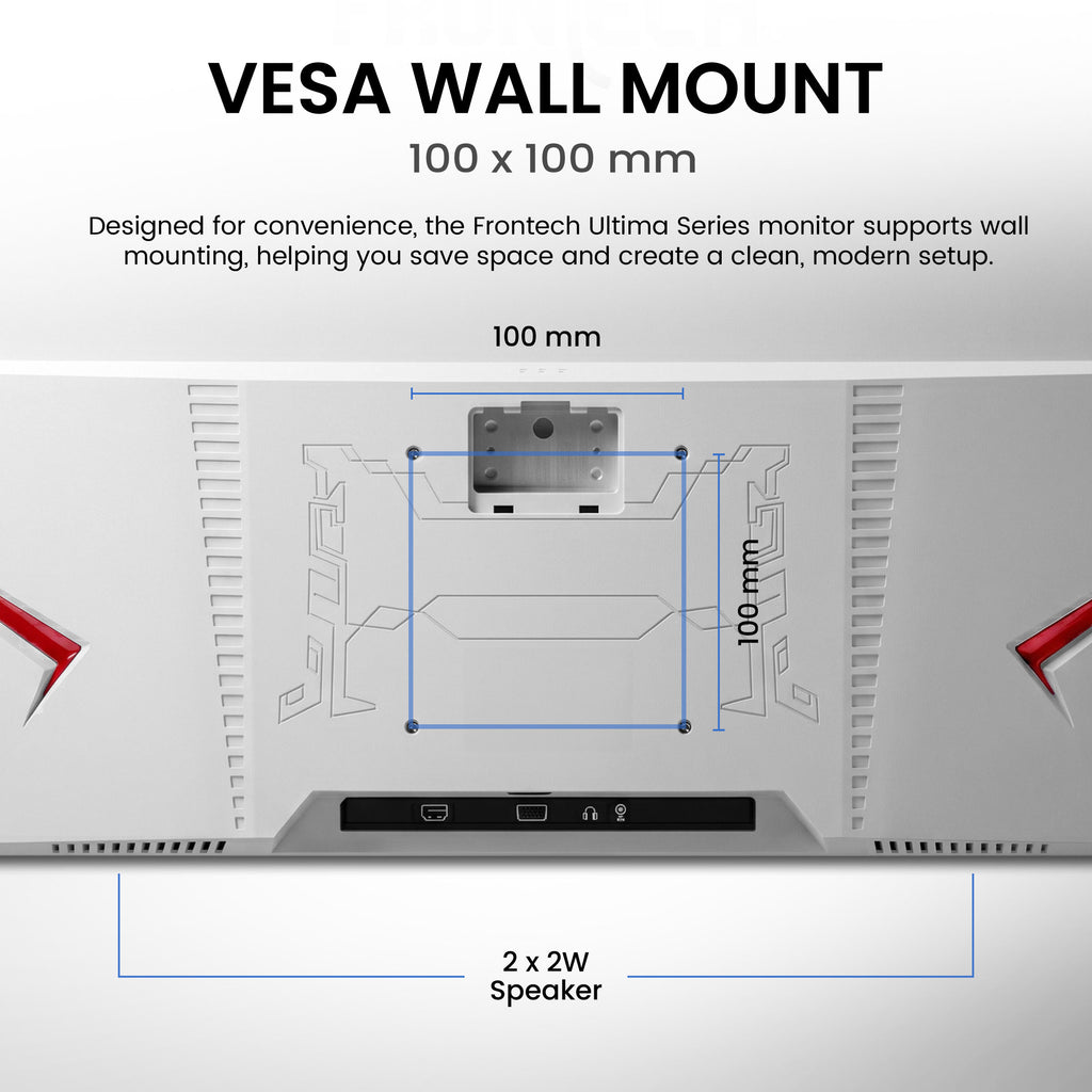 Frontech 32 inch LED Monitor|75Hz|1920 x 1080|Wall Mountable |Frameless |HDMI & VGA|5ms Response Time |Built-in Speaker |Ultima Series| 3 Years Warranty