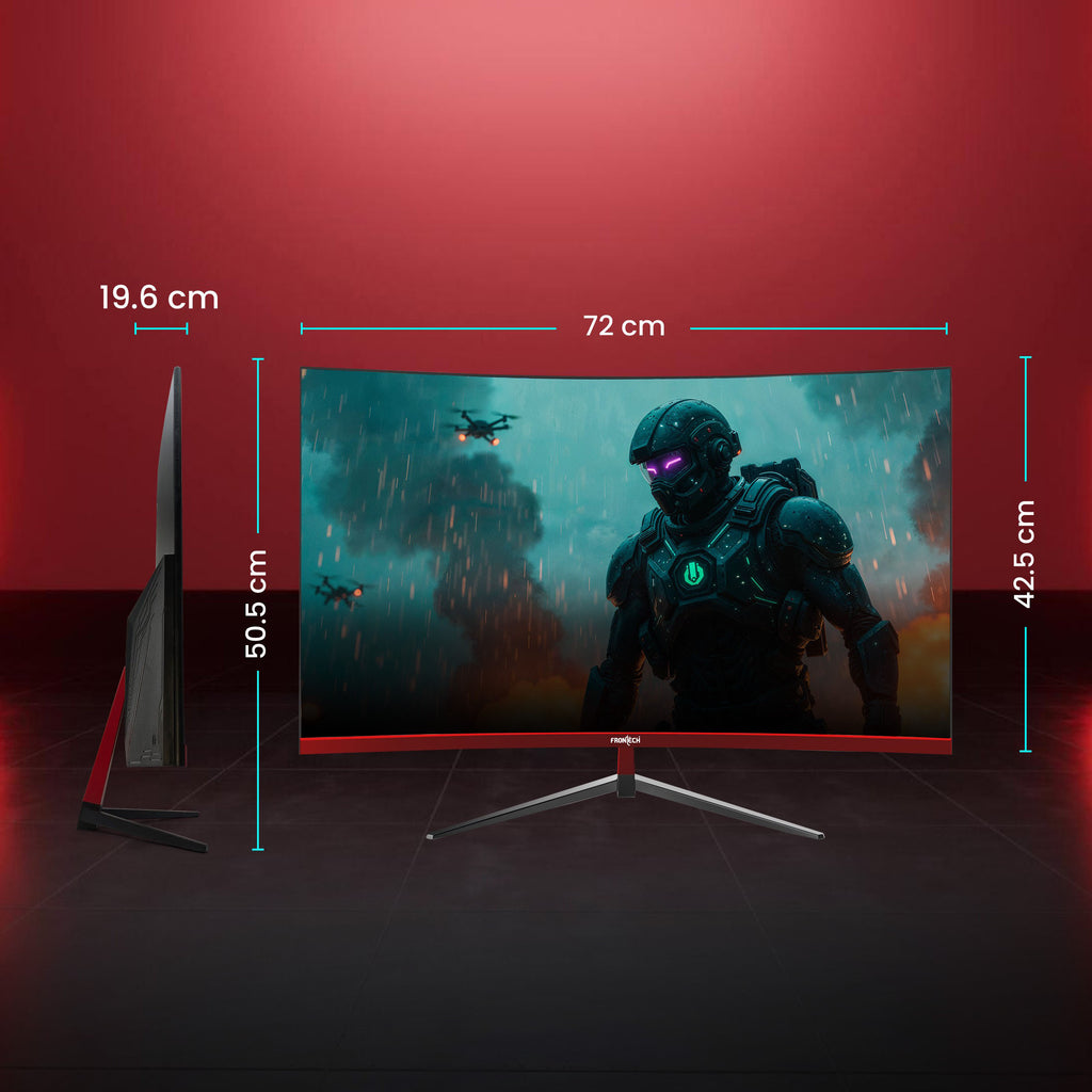 Frontech 32 inch Curved Gaming Monitor | 200Hz | 1920 x 1080 | Frameless | HDMI & DP | 1ms Response Time | Built-in Speakers | 3 Years Warranty