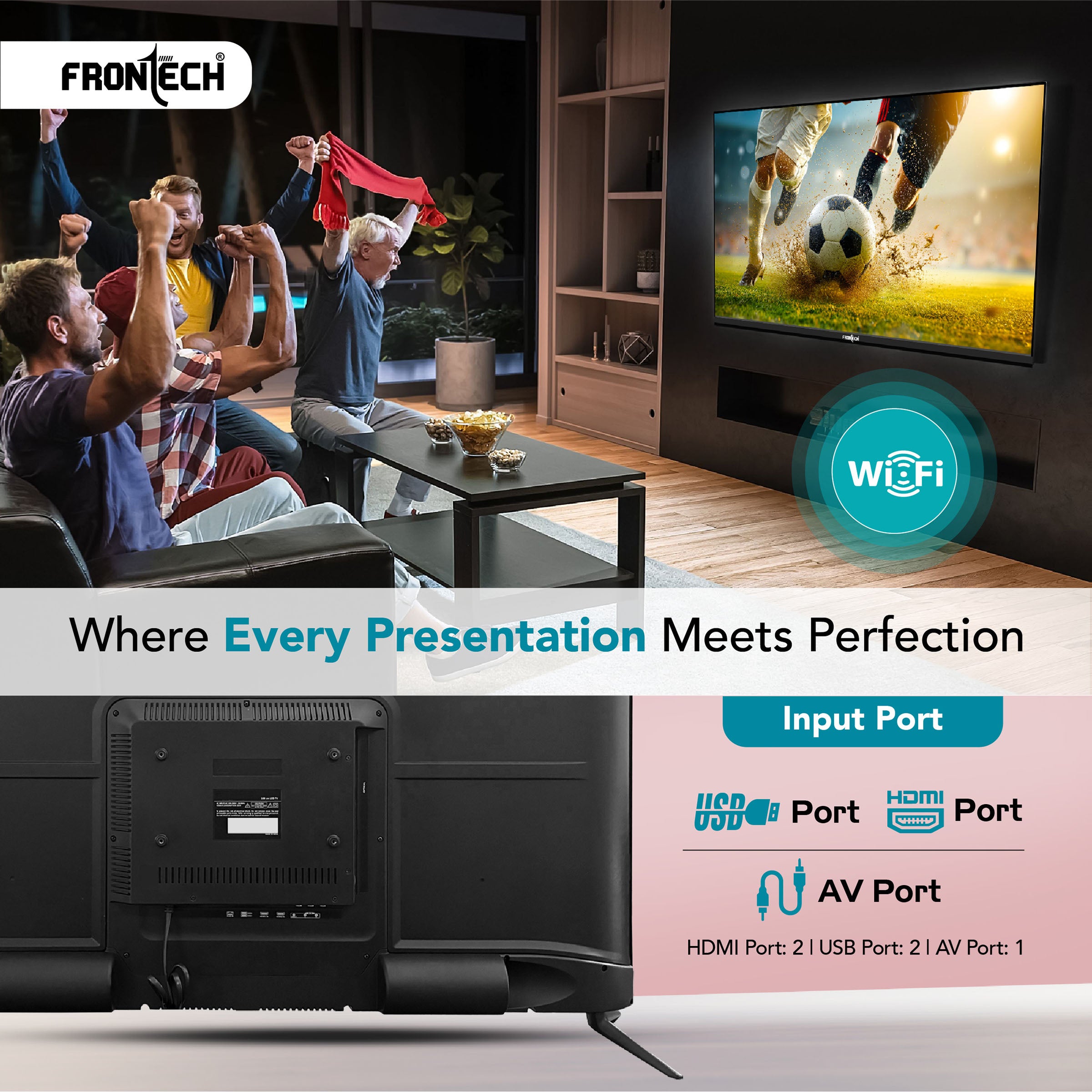 Frontech 32-inch Smart TV: HD, Dynamic Sound, WiFi, Ultra Slim, 512GB/4GB Memory, IR Remote, and Major OTT Access. (No Installation)