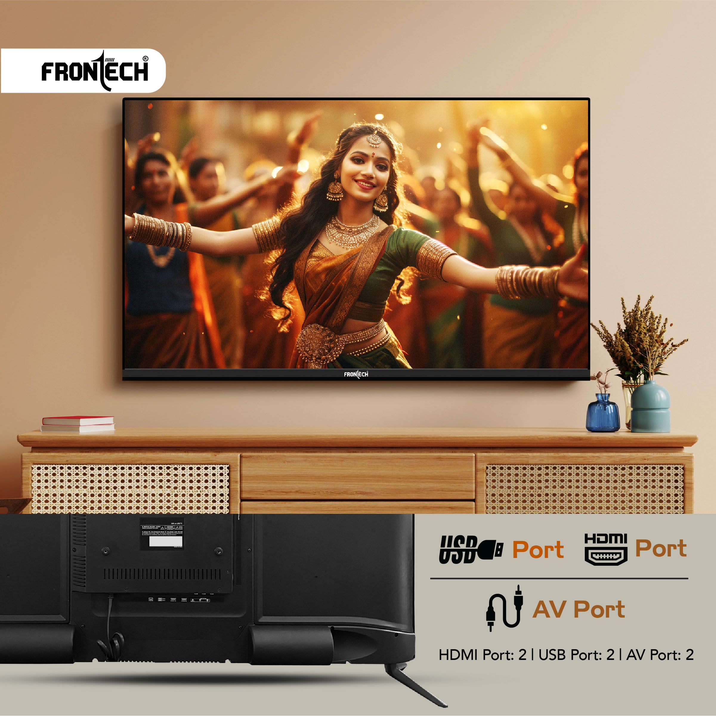 Frontech 43-inch Smart TV: Full HD, Dynamic Sound, Cloud OS, and OTT Apps – (No Installation)