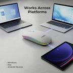 Frontech RGB Wireless Mouse designed for Windows, Mac, & Android devices