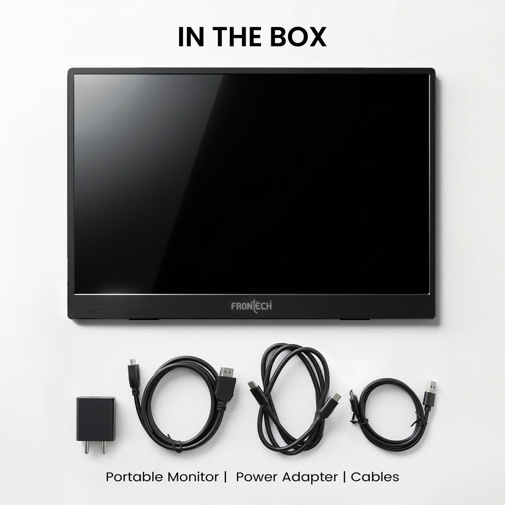Frontech 15.6 inch Portable LED Monitor |60Hz| 1920x1080|10000mAh Rechargeable Battery| Mini HDMI| Built-in Speaker |IPS Panel | 1 Year Warranty
