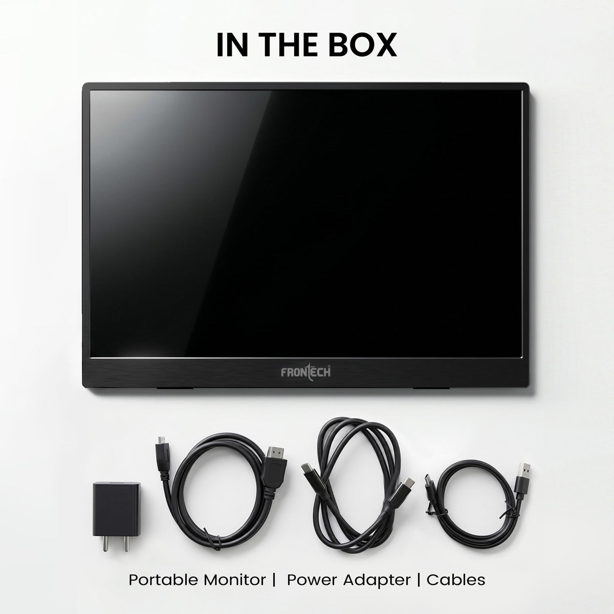 Frontech 15.6 inch Portable LED Monitor |60Hz| 1920x1080|10000mAh Rechargeable Battery| Mini HDMI| Built-in Speaker |IPS Panel | 1 Year Warranty