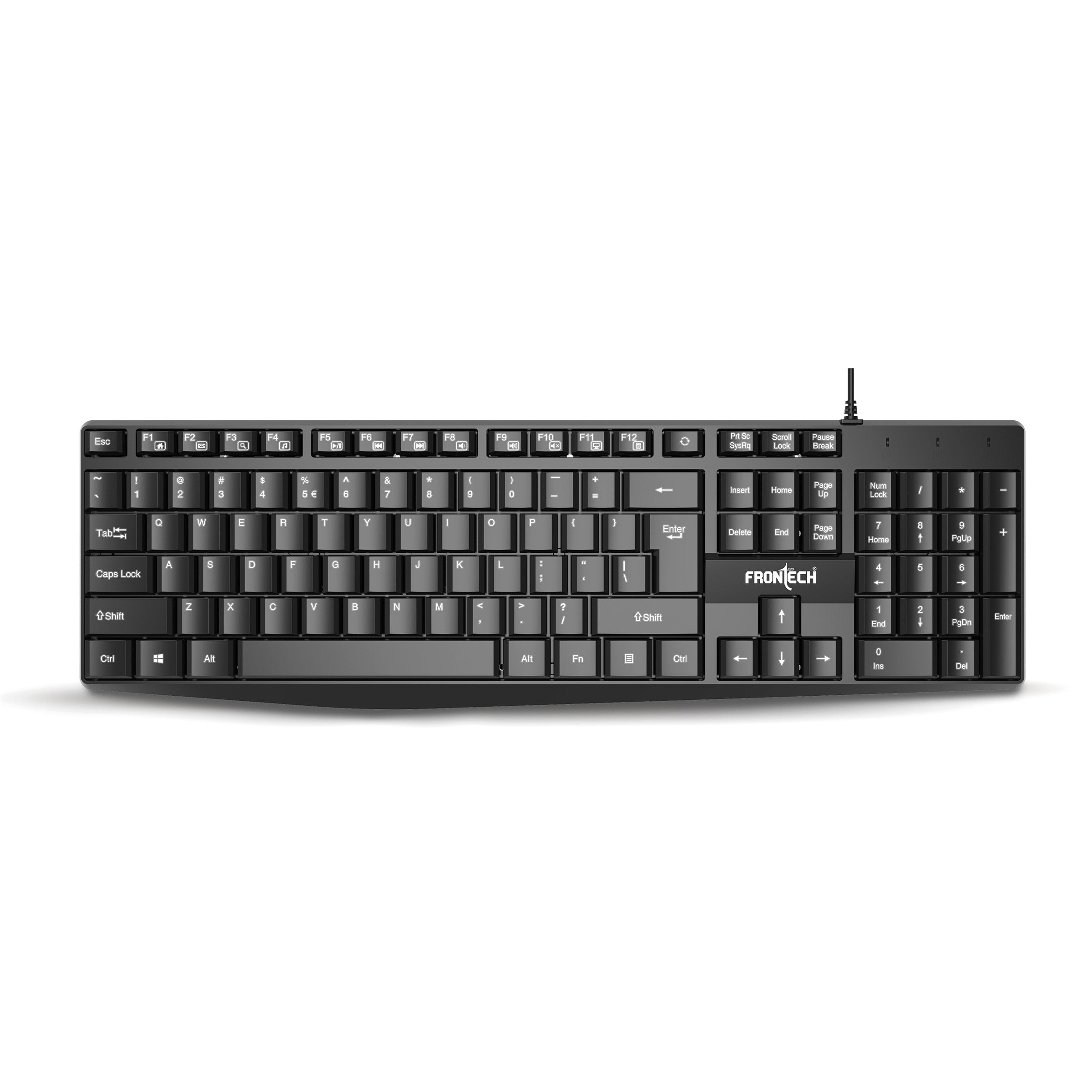 Frontech Icon Frontech Multimedia USB Keyboard | 105 Keys | 12 Hot Keys | Plug & Pla ...