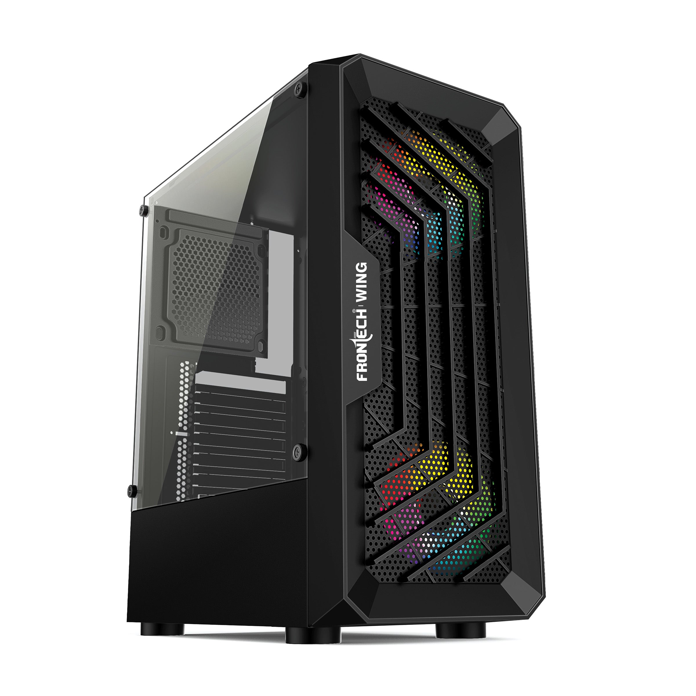 Wing Gaming ATX Cabinet | Acrylic Side Panel, 2x 120mm RGB Fans, 2x USB 1.1 & USB 3.0 Ports (FT-4361)