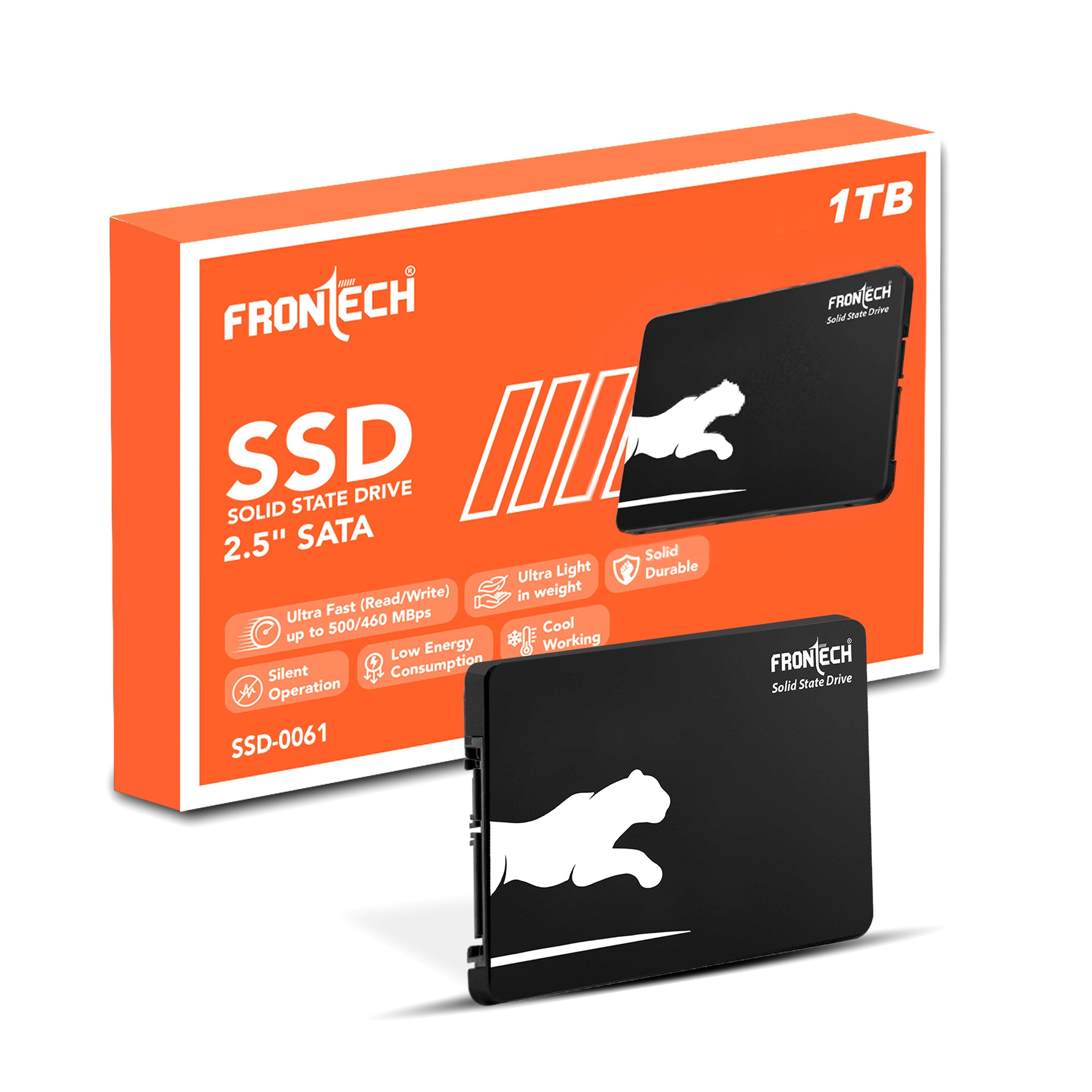 Frontech 1TB 2.5″ SATA III SSD – Up to 500 MB/s Read & 460 MB/s Write, Ultra-Slim High-Speed Solid State Drive for Gaming, Laptops & Desktops