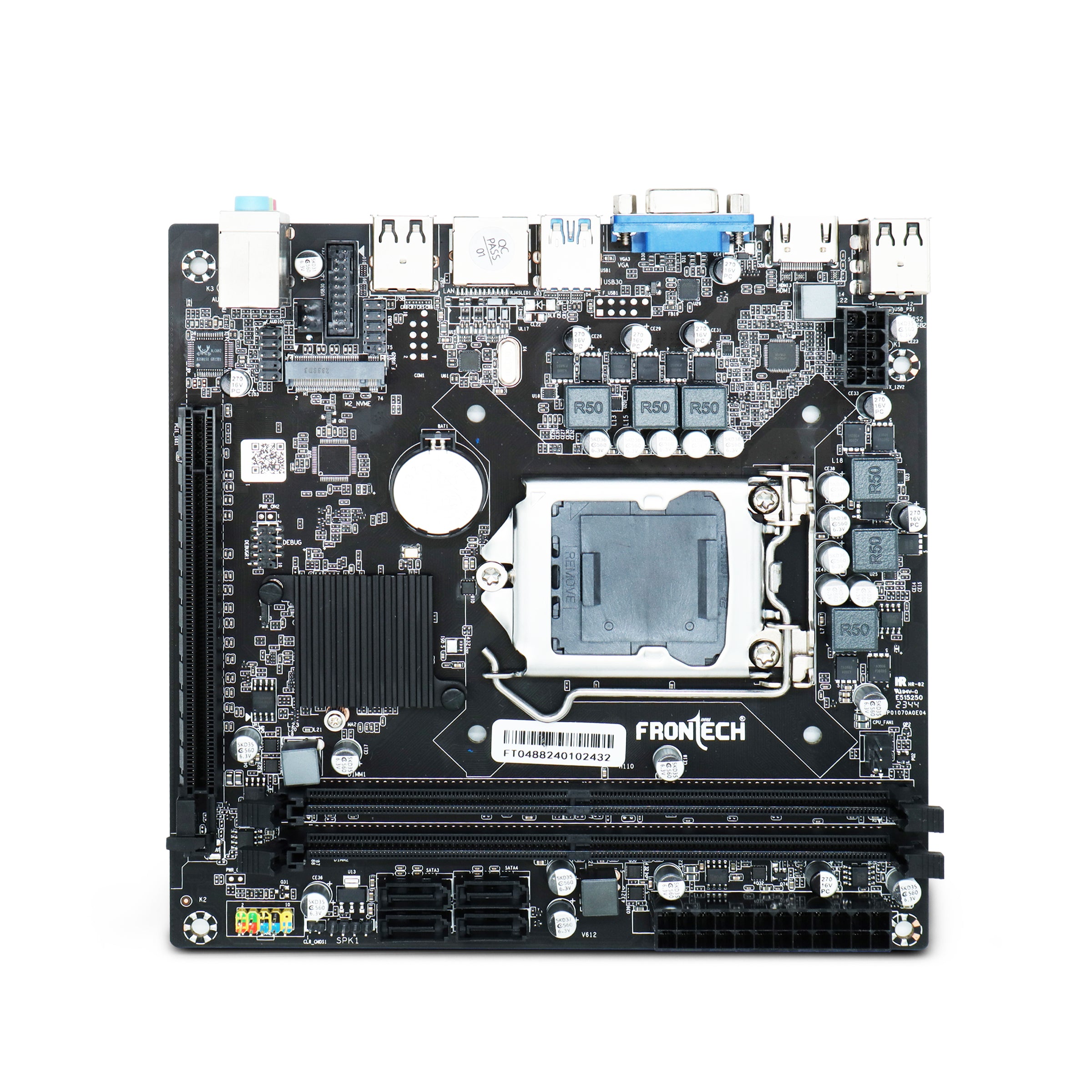 H110 Motherboard | LGA1151, Supports i3/i5/i7/Celeron/Pentium, DDR4, 2xUSB 3.0, 4+4 USB 2.0, PCIe x16, 4xSATA, NVMe, HDMI, VGA (FT-0488)