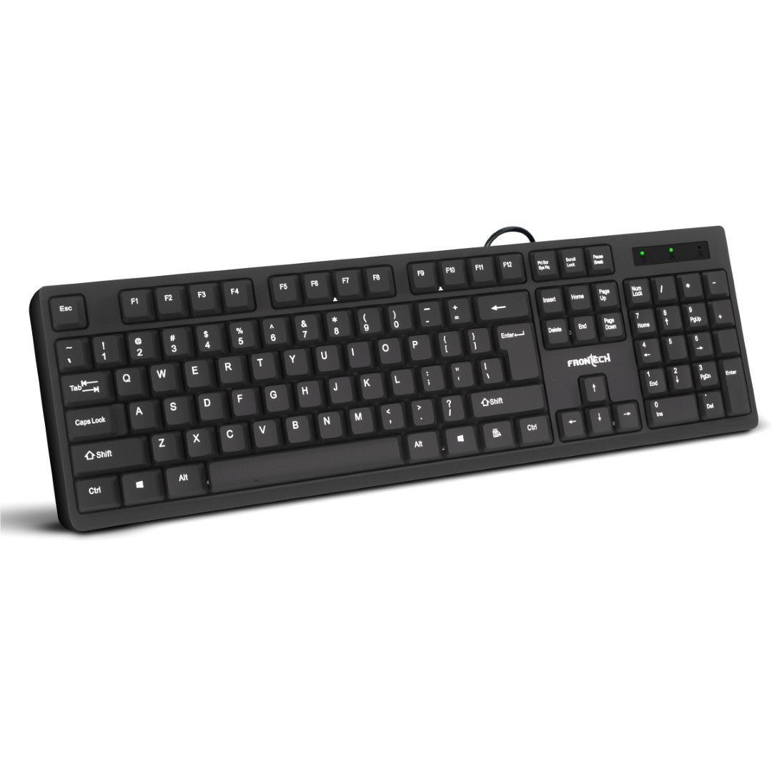 Slim Wired Keyboard: 104 Keys, USB Plug & Play (KB-0047)