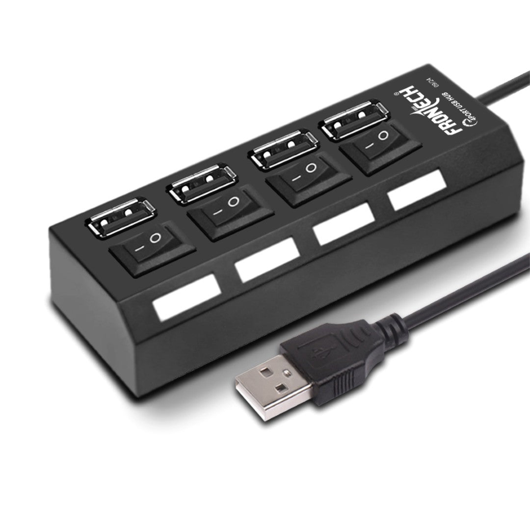 4-Port USB 2.0 Hub | Switches & LED Indicators, 480 Mbps Speed, Fuse Protection (NC-0033)