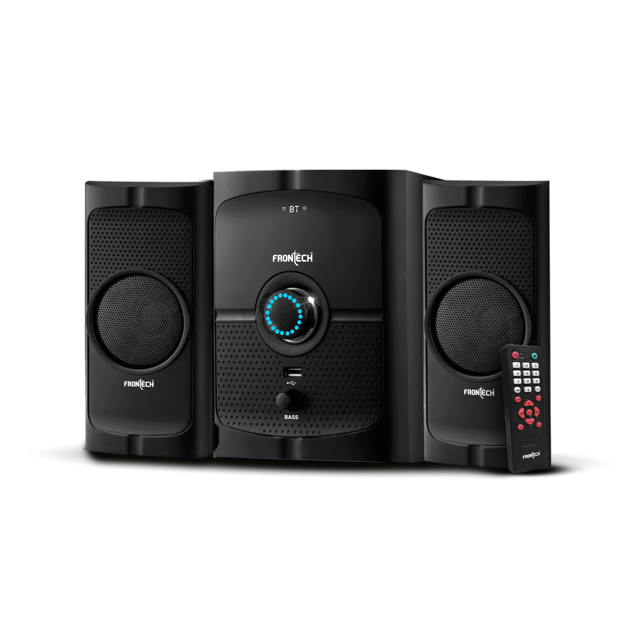 FRONTECH 2.1 Channel Multimedia Speaker - 40W, Bluetooth Connectivity, Wired Multimedia Computer Speaker, FM, Audio in Speakers, 20mm Subwoofer, Wide Compatibility (SW-0128)