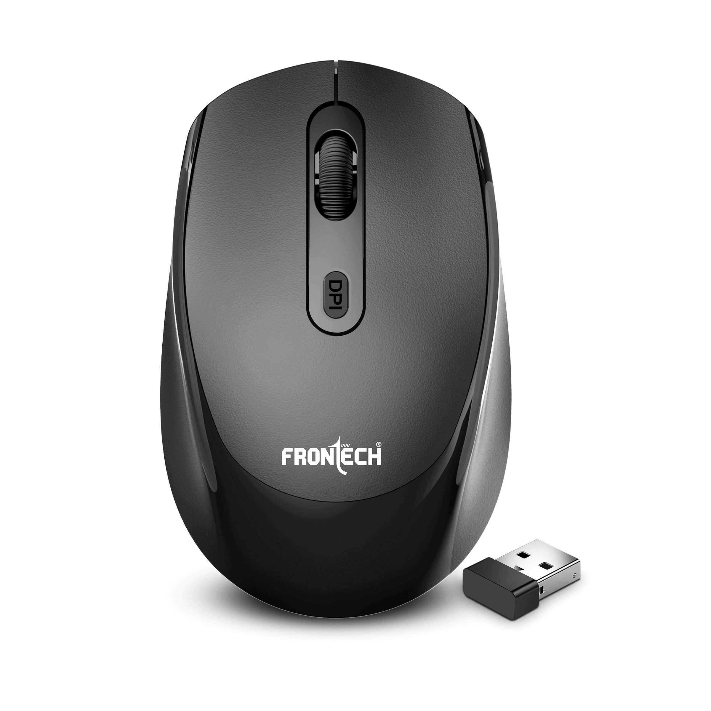 Frontech MS-0074 2.4GHz Wireless Optical Mouse | 1600 DPI | Ergonomic Design | USB Nano Receiver | Anti-Skid Roller | Compatible with Windows XP/Vista/7/8/10/11