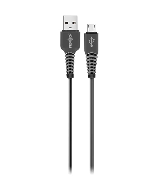 FRONTECH 12W / 2.4A Fast Charging 1M PVC USB to V8 Data Cable for Smartphones, Tablets, Laptops & other Micro USB V8 Devices, Charging and Data Sync (1022 - Black)