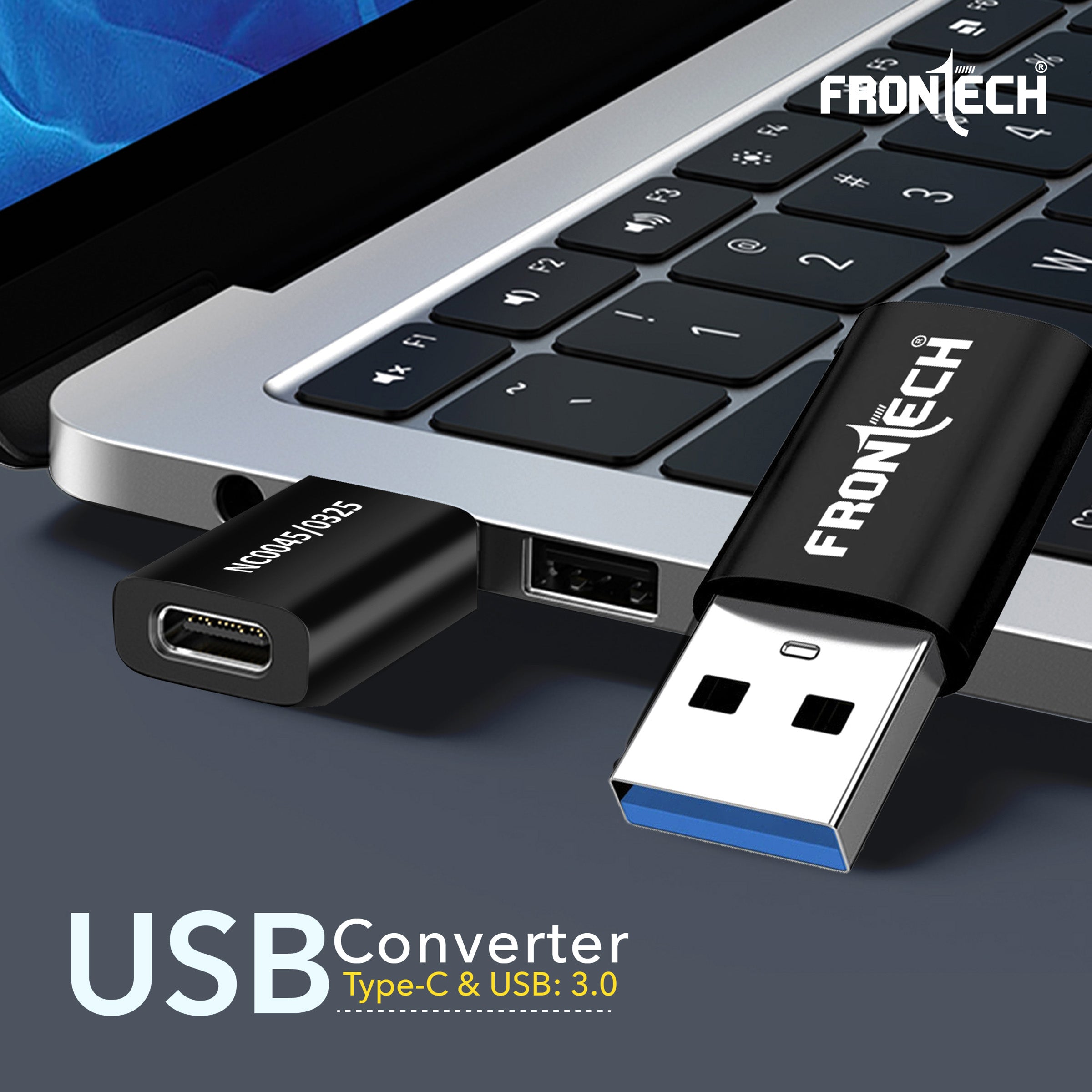 Frontech USB Converter Type C to USB A Converter, USB 3.0, High-Speed Data Transfer, Backward Compatibility, Plug and Play,(NC-0045)