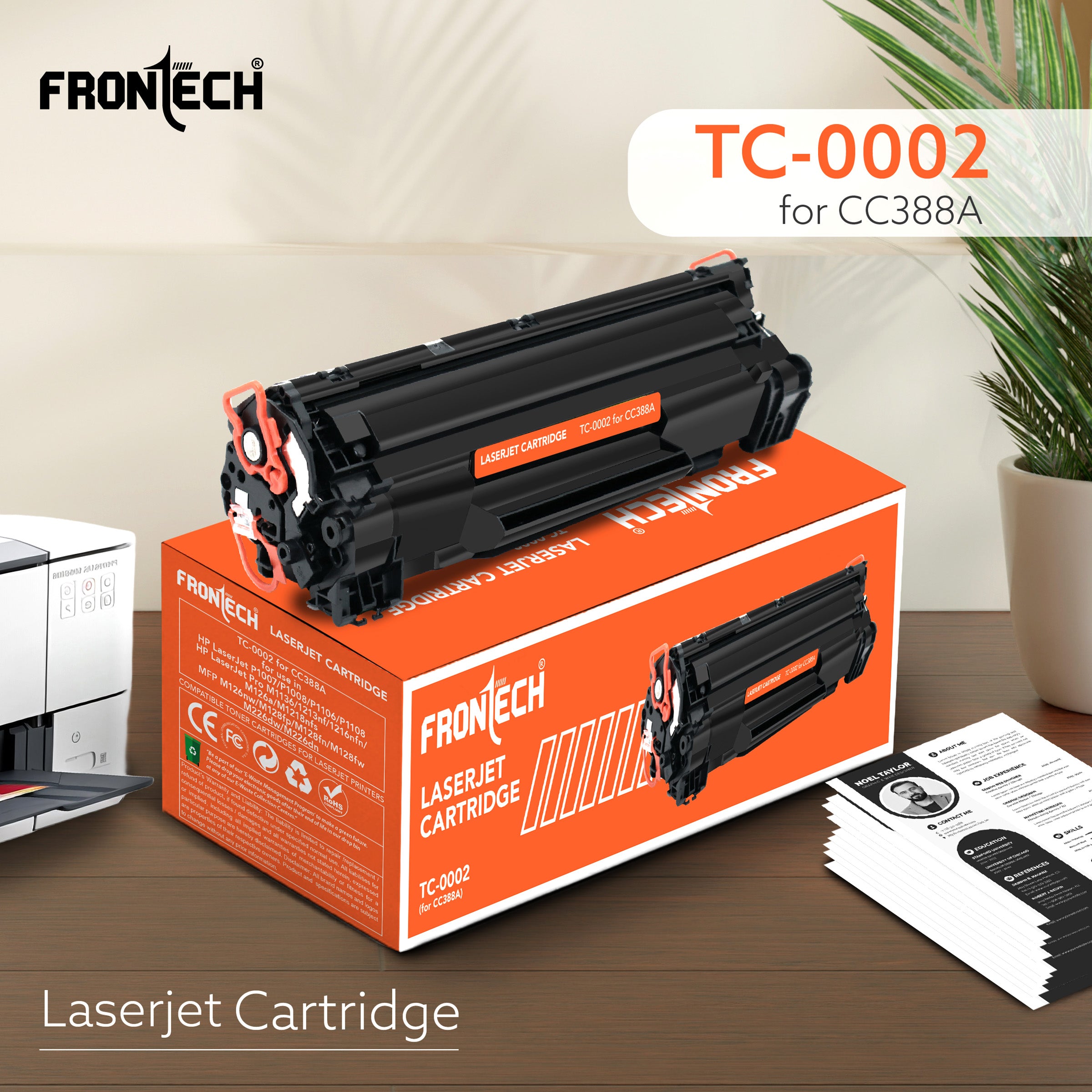Frontech CC388A Toner Cartridge | Compatible with HP LaserJet P1007-MFP M226 Series (TC-0002)